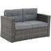 YFENGBO Outdoor Wicker Loveseat Sofa Patio Rattan 2-seat Couch with Cushions for Outside Balcony Porch Deck Garden Gray