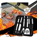 myvepuop BBQ Mat & Fire Mat Grill Utensils BBQ Barbeque Kit Cooking 5PCS Tool Case Stainless SET Accessories BBQ Portable Steel Kitchenï¼ŒDining & Bar Multicolor One Size