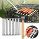 Hot Dog Roller Sausage Roller Rack Stainless Steel Barbecue Hot Dog Rack Sausage Grill Rack Barbecue Hot Dog Roll Stainless Steel Sausage Roll Rack for Z Grill Griddle 16 15/16 X 8 13/16 Grill Grate