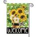 Sunflower Spring Summer Garden Flag Double Sided Floral Butterfly Welcome Yard Flag Small Burlap Vertical Seasonal Farmhouse Yard Outdoor Outside Decoration 12.5 x 18 Inch