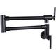 Pot Filler Kitchen Faucet Matte Black Bar Sink Faucet Wall Mount Folding Stretchable Restaurant SUS304 Stainless Steel with Double Joint Swing Arm One Hole Two Handles 1/2 NPT Commercial