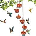 Bird Feeder for Outside Outdoor Garden Hanging 6 Painted Lanterns Glass Balls Wind Chimes Hummingbird Feeder Bird Feeder Perfect Garden Decor