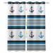 Vertical Stripes White Anchor Pattern Window Curtains Living Room Outdoor Fabric Drapes Curtain Home Decor