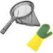 Pool Cleaning Kit 2PCS Hot Tub Accessories Spa Maintenance Kit with Pool Skimmer Net Sponge Glove for Swimming Pools Hot Tubs