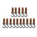 15Pcs Leather S Hooks High Strength Multifunctional Portable S Hangers for Outdoor Camping Brown