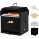 4-in-1 Outdoor Pizza Oven Wood Fired 2-Layer Pizza Maker with Cover Pizza Stone Shovel Grill Grid Detachable Grill Oven Fire Pit Pizza Ovens for Outside Backyard BBQ