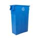 United Solutions Highboy Recycling Container 23 Gallon Space Saving Slim Profile and Easy Bag Removal for Indoor or Outdoor use Recycle Blue (TI0033)