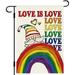 YCHII Love is Love Gnome Garden Flag Rainbow Gnome Garden Flag Vertical Double Sided Love Always Wins Gay Pride Lesbian LGBT Pride Outdoor Decoration
