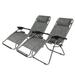 Topcobe Zero Gravity Chair Pack 2 Outdoor Lounge Patio Chairs with Pillow and Utility Tray Adjustable Folding Recliner for Deck Patio Beach Yard Gray