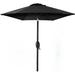 7.5ft Heavy-Duty Round Outdoor Market Table Patio Umbrella w/Steel Pole Push Button Tilt Easy Crank Lift - Black