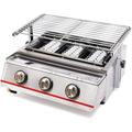 Portable Grill 3-Burner Tabletop Propane Gas Grill 18 x 10 Outdoor Camping Cooking Grill Table Top Propane Gas BBQ Patio Garden Picnic Backyard Barbecue Grill