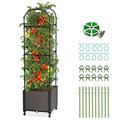 Docred Raised Garden Bed Planter Box with Wheels 72.8â€� Tomato Cage with Trellis for Climbing Plants Vegetable Vine Flowers Outdoor Patio Indoor Outdoor Use