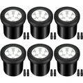 9W LED Low Voltage Landscape Lights AC/DC 12-24V Outdoor Well Lights IP68 Waterproof 5500K Cool White In-Ground Lights for Yard Pathway Driveway Deck(6 Pack)