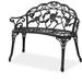 38.5 Patio Park Garden Outdoor Metal Rose Bench Cast Iron Cast Aluminium Frame Antique Finish Chair Lawn Front Porch Path Yard Decor Deck Furniture (Black)