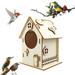 Yatlte Wooden Bird House ï¼ŒNatural Wood Pine Frame for Finches and Songbirds heltered Warm Place for Small Birds House- Easy to Cleanï¼Œ for Garden Viewing