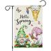 Hello Spring Garden Flag Spring Summer Gnomes Garden Flag 12x18 Double Sided Vertical Burlap Floral Flowers Butterfly Yard Flag for Seasonal Outside Outdoor Decoration (ONLY FLAG)