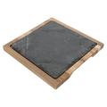 Guichaokj Western Plate Steak Accessory Grilling Accessories Wood Tray Pizza Cheese Rock Acacia