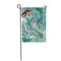 LADDKE Marble Brown and Turquoise Paints Beautiful for Creative Garden Flag Decorative Flag House Banner 12x18 inch