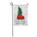 KDAGR Vintage Red Car and Christmas Tree Retro Year Celebration Garden Flag Decorative Flag House Banner 28x40 inch
