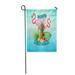 KDAGR Flamingo Summer Beach Party with Pineapple Tropical Plants and Flamingoes Realis Garden Flag Decorative Flag House Banner 28x40 inch