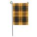 LADDKE Plaid Orange Black Tartan Squares and White Stripes Pattern Scottish Garden Flag Decorative Flag House Banner 28x40 inch