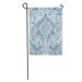 KDAGR Abstraction Floral Pattern Baroque Damask Blue and White Antique Curtains Garden Flag Decorative Flag House Banner 12x18 inch