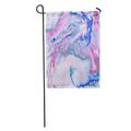 LADDKE Creative Abstract Waves Beautiful Marble Blue and Pink Colours Mixed Paints Painting Contemporary Garden Flag Decorative Flag House Banner 28x40 inch