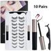 10 Pairs Magnetic False Eyelashes with Magnetic Eyeliner Magnetic Eyelashes Kit Reusable and No Glue Needed Eyelashes Set