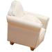 Dollhouse Sofa Furniture Chair Decorate Accessories White Fabric Wooden Individual