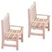 Doll House Furniture Kids Rocking Chair Table Top Decor Child Individual 2 Pcs Desktop Wooden Playset