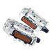 1 Pair of Mountain Bike Pedals Aluminum Alloy MTB Bike Pedals Platform Flat Pedals for Cycling Road Bike ( Silver )