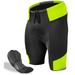 Aero Tech Designs | Men s Gel Touring Bike Shorts |Innovative Mesh Pockets | X-Large | Safety Yellow