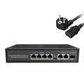 Gigabit POE Ethernet Network Switch Hub Unmanaged 65W 4 POE +2 RJ45 +1 SFP Uplink Ports 1000Mbps 802.3 Af At for CCTV AP