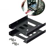 SSD Mounting Bracket 2.5 to 3.5 Adapter 2 Pack SSD Bracket SSD Tray Adapter 2.5 to 3.5 HDD SSD Hard Disk Drive Bays Holder Metal Mounting Bracket Adapter for PC SSD