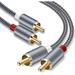 RCA Cable 2 Pack 2-Male to 2-Male RCA Audio Stereo Subwoofer Cable [Hi-Fi Sound Shielded] Auxiliary Audio Cord for Home Theater HDTV Amplifiers Hi-Fi Systems Speakers- 6 Feet Top Series