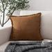 ATLINIA Linen Decorative Throw Pillow Cover 20 x 20 Fringed Throw Pillow Cover Pillow Cases Accent Pillows for Bed Brown Pillow Cover