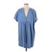 Ces Femme Casual Dress - Popover: Blue Dresses - Women's Size Small