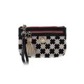 Spartina 449 Leather Wristlet: Black Houndstooth Bags