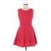 As U Wish Casual Dress - A-Line Scoop Neck Sleeveless: Red Print Dresses - Women's Size Medium