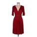 ICE Casual Dress - Wrap: Burgundy Dresses - Women's Size 8