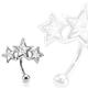 Surgical Steel Clear Star Charm Curved Eyebrow Bar - 16G 8mm