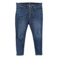 J. Crew Jeans | J.Crew 10" High Rise Skinny Jeans Womens Blue Button Fly Stretch Denim Size 34 | Color: Blue | Size: 34