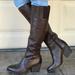 Anthropologie Shoes | Brown Genuine Leather Block Heel Knee High Boots | Color: Brown | Size: 8