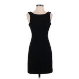 Banana Republic Casual Dress - Mini Crew Neck Sleeveless: Black Solid Dresses - New - Women's Size 4 Petite