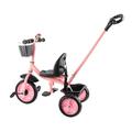 Kids Tricycle with Parent Push Handle, Lightweight Baby Balance Bike Tricycle for Children, Parent Steering Push Handle, Toddler Trike(Pink)