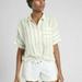 Athleta Tops | Athleta Anguilla Button Up Linen Shirt | Color: Blue/White | Size: Xs