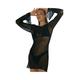 JINGBDO Beach Cover Up Beach Cover Up Women'S Beachwear See-Through Beach Dress Swimsuit Cover Up White Cover Up-Black-Short-S