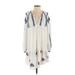 Free People Casual Dress - Mini Plunge Long sleeves: White Dresses - Women's Size X-Small