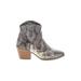 Sugar Boots: Gray Snake Print Shoes - Women's Size 8 - Almond Toe