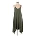 Nicole Miller New York Casual Dress - A-Line: Green Solid Dresses - Women's Size Small